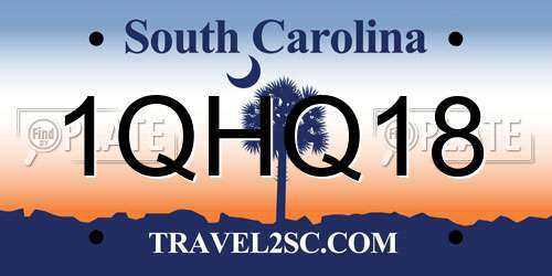 1QHQ18 South Carolina License Plate