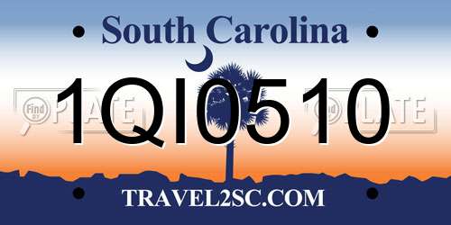 1QI0510 South Carolina License Plate