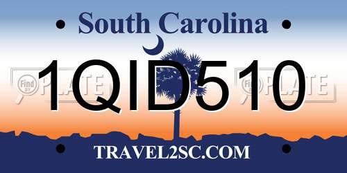 1QID510 South Carolina License Plate