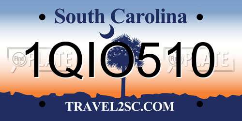 1QIO510 South Carolina License Plate