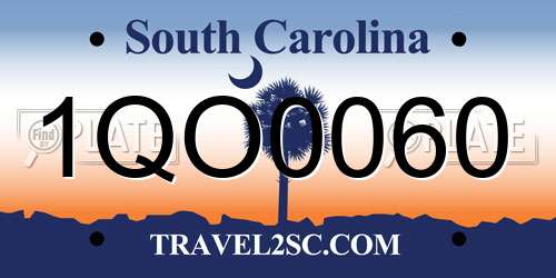 1QO0060 South Carolina License Plate