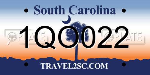 1QO022 South Carolina License Plate