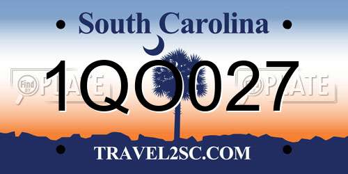 1QO027 South Carolina License Plate