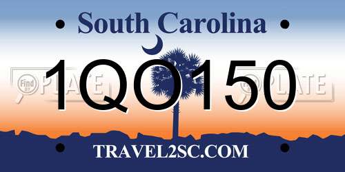 1QO150 South Carolina License Plate