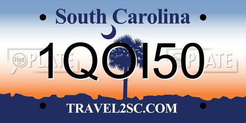 1QOI50 South Carolina License Plate