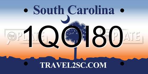 1QOI80 South Carolina License Plate