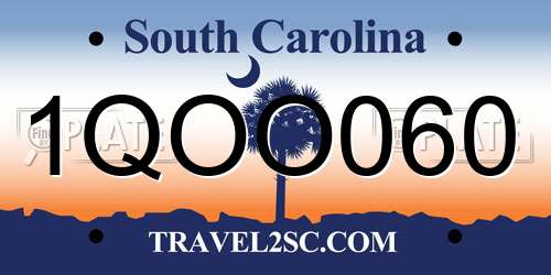 1QOO060 South Carolina License Plate