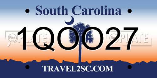 1QOO27 South Carolina License Plate