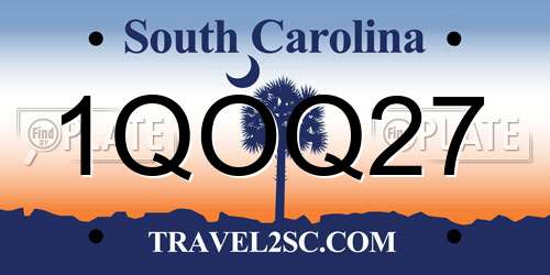 1QOQ27 South Carolina License Plate