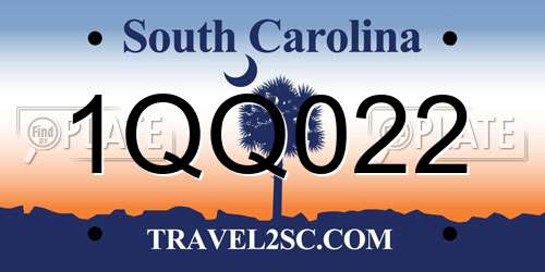 1QQ022 South Carolina License Plate