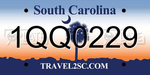 1QQ0229 South Carolina License Plate