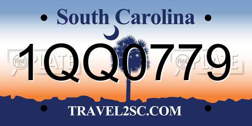 1QQ0779 South Carolina License Plate
