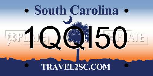1QQI50 South Carolina License Plate