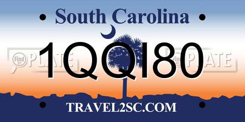 1QQI80 South Carolina License Plate