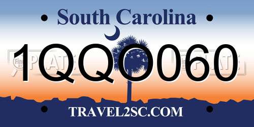 1QQO060 South Carolina License Plate