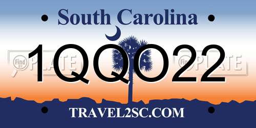 1QQO22 South Carolina License Plate