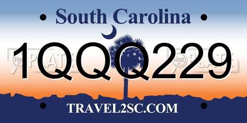 1QQQ229 South Carolina License Plate