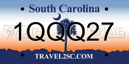 1QQQ27 South Carolina License Plate