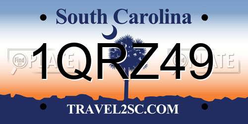 1QRZ49 South Carolina License Plate