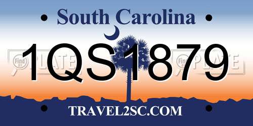 1QS1879 South Carolina License Plate