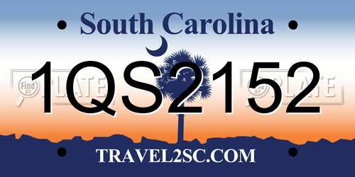 1QS2152 South Carolina License Plate