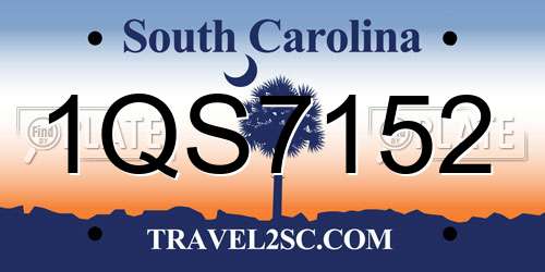 1QS7152 South Carolina License Plate