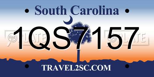 1QS7157 South Carolina License Plate