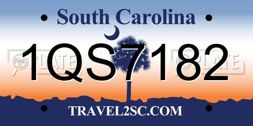 1QS7182 South Carolina License Plate