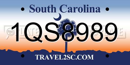 1QS8989 South Carolina License Plate