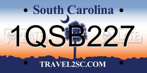 1QSB227 South Carolina License Plate