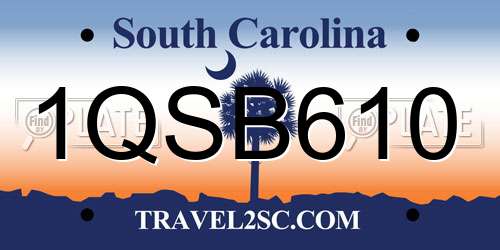 1QSB610 South Carolina License Plate