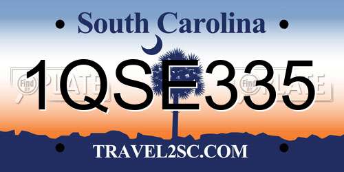1QSE335 South Carolina License Plate