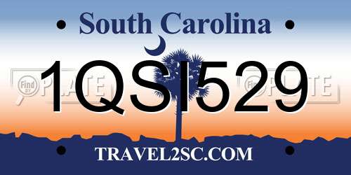 1QSI529 South Carolina License Plate