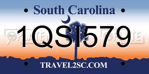 1QSI579 South Carolina License Plate
