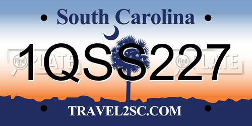 1QSS227 South Carolina License Plate
