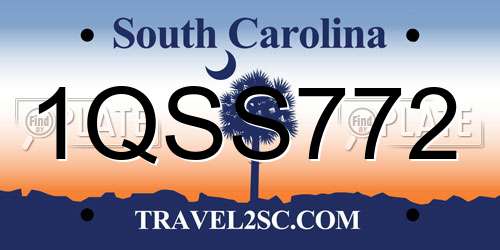 1QSS772 South Carolina License Plate