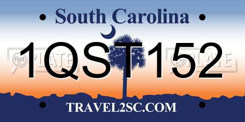 1QST152 South Carolina License Plate