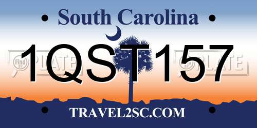 1QST157 South Carolina License Plate