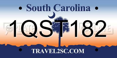 1QST182 South Carolina License Plate