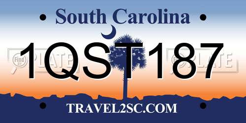 1QST187 South Carolina License Plate