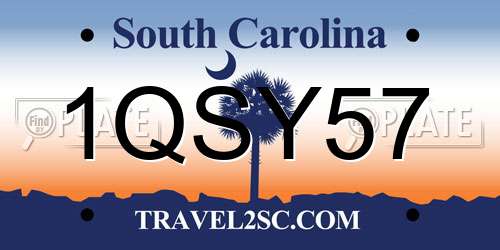1QSY57 South Carolina License Plate