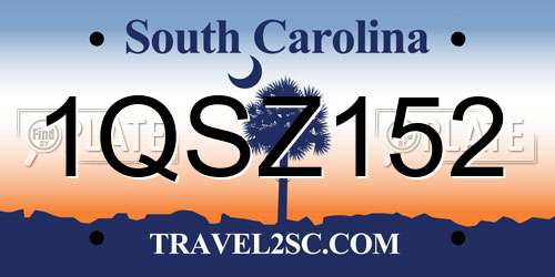 1QSZ152 South Carolina License Plate