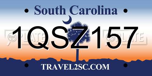 1QSZ157 South Carolina License Plate