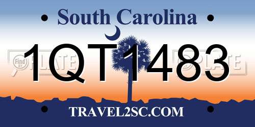 1QT1483 South Carolina License Plate