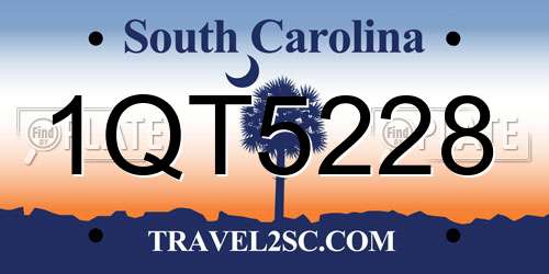 1QT5228 South Carolina License Plate