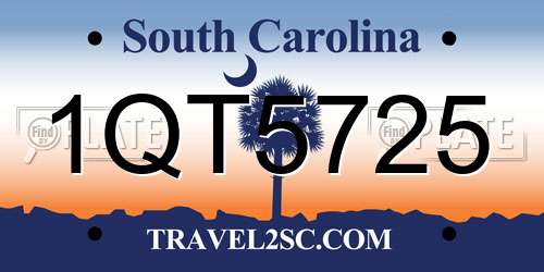 1QT5725 South Carolina License Plate