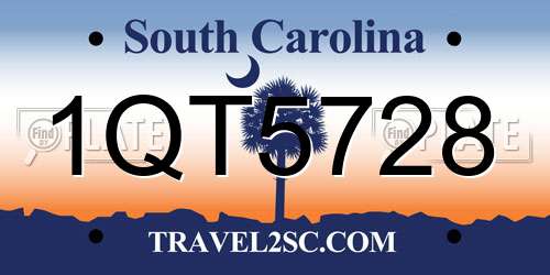 1QT5728 South Carolina License Plate