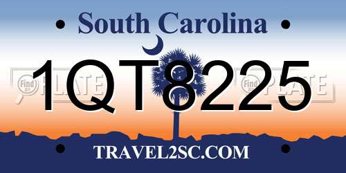 1QT8225 South Carolina License Plate
