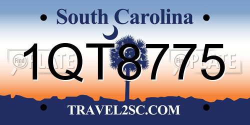 1QT8775 South Carolina License Plate