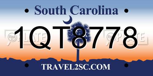 1QT8778 South Carolina License Plate
